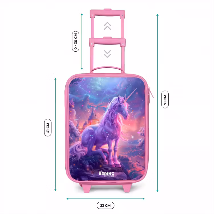 Valise enfant - Rose - Licorne violette dans un environnement magique — 6