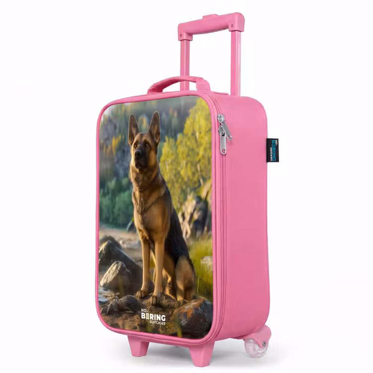 Valise enfant - Rose - Observer le chien de berger sur les rochers — 8