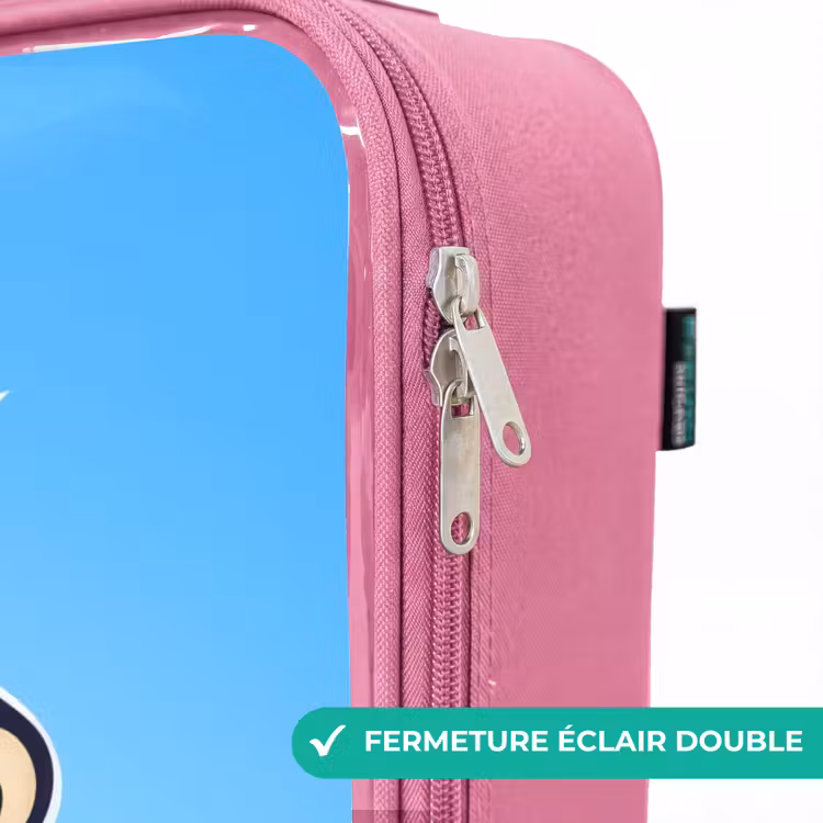 Valise enfant - Rose - Pizza sur fond bleu — 7