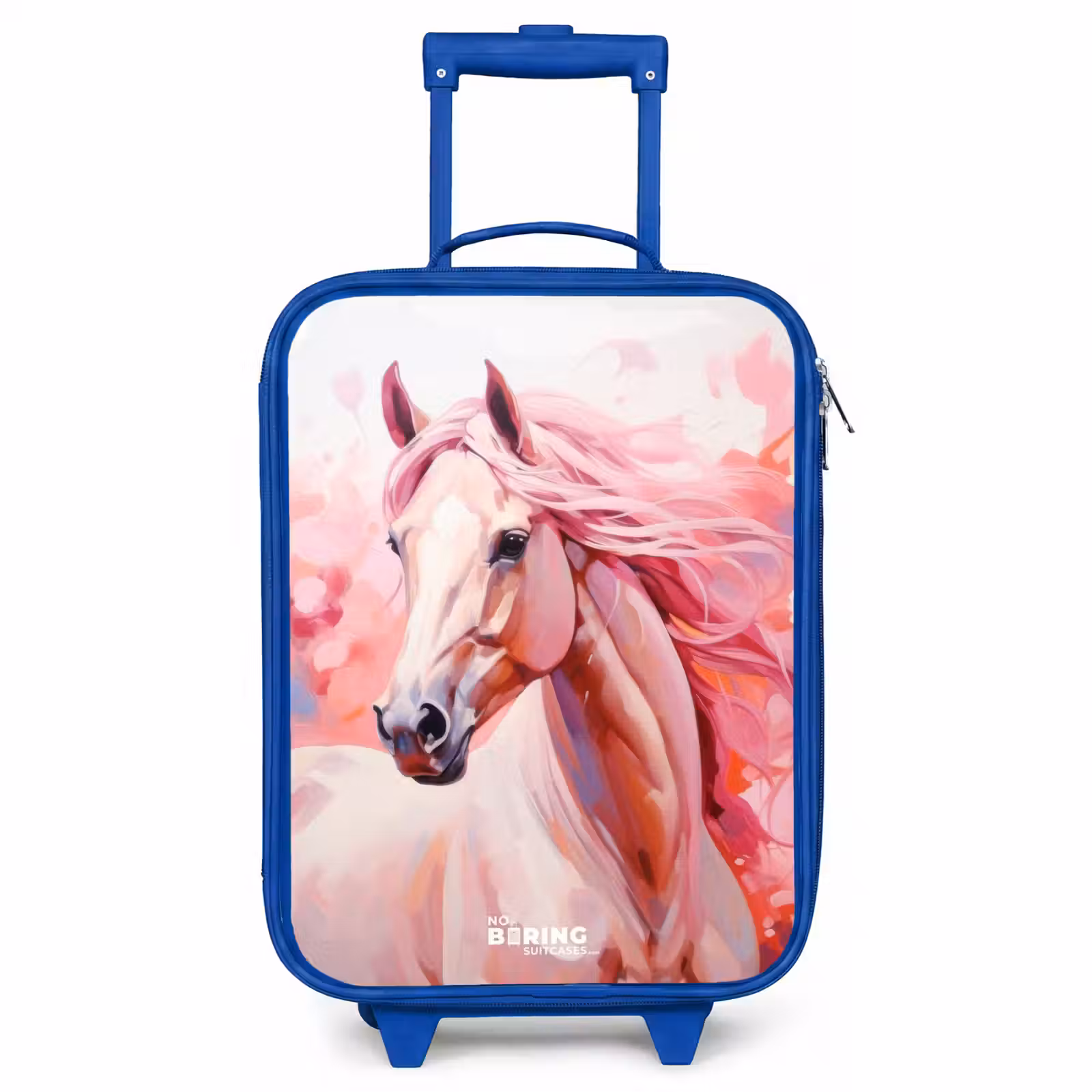 Valise enfant - Bleu - Cheval rose pastel — 1
