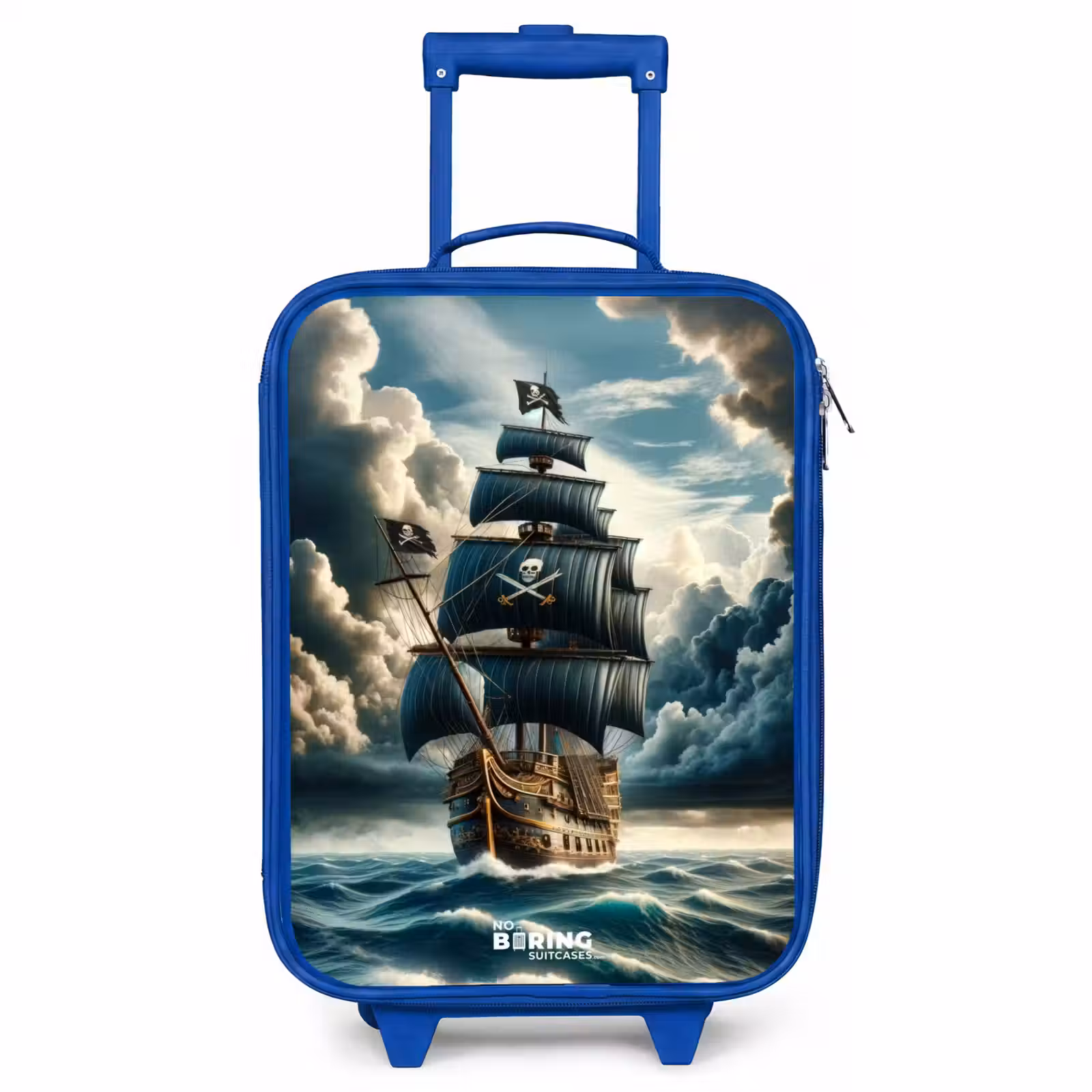 Valise enfant - Bleu - Navire pirate sur une mer déchaînée — 1