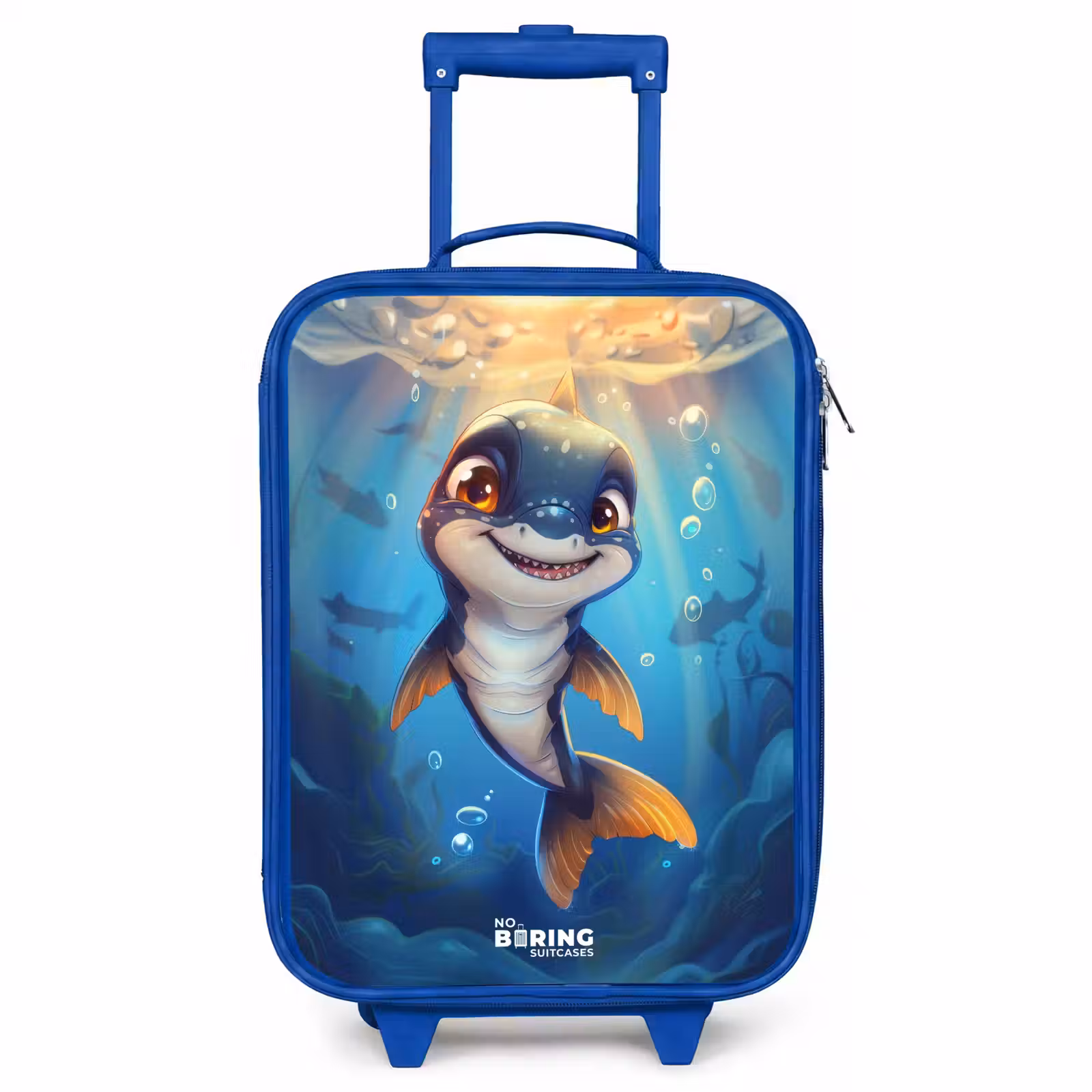 Valise enfant - Bleu - Requin avec le visage dans l'eau — 1