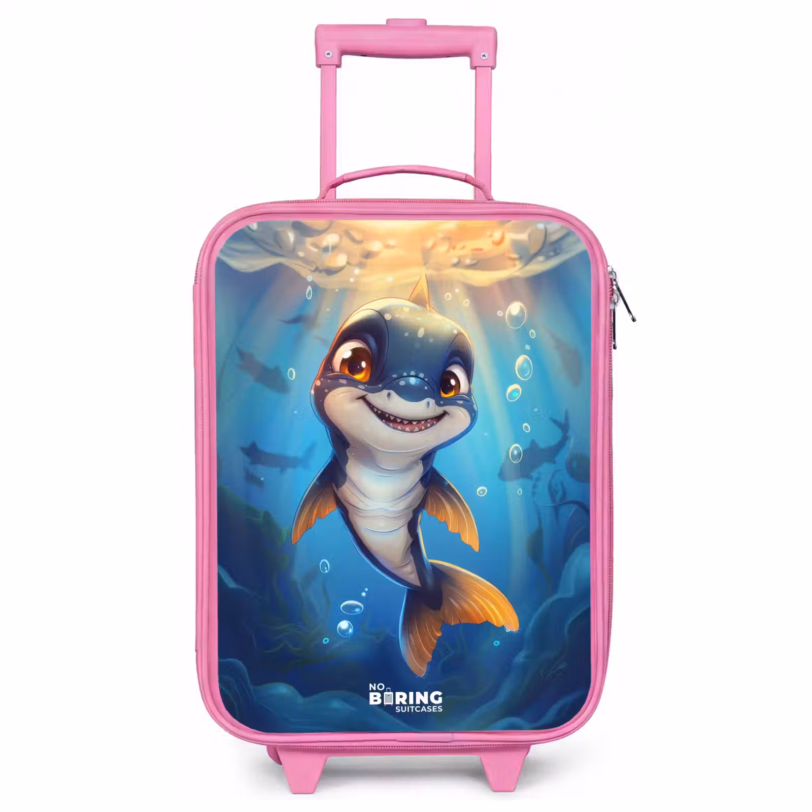 Valise enfant - Rose - Requin avec le visage dans l'eau — 1