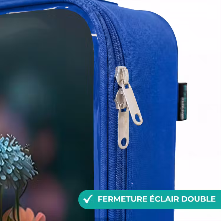Valise enfant - Bleu - Chaton parmi les fleurs — 7