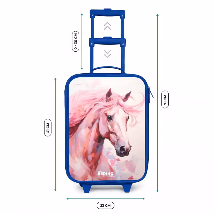 Valise enfant - Bleu - Cheval aux couleurs roses et pastel — 6