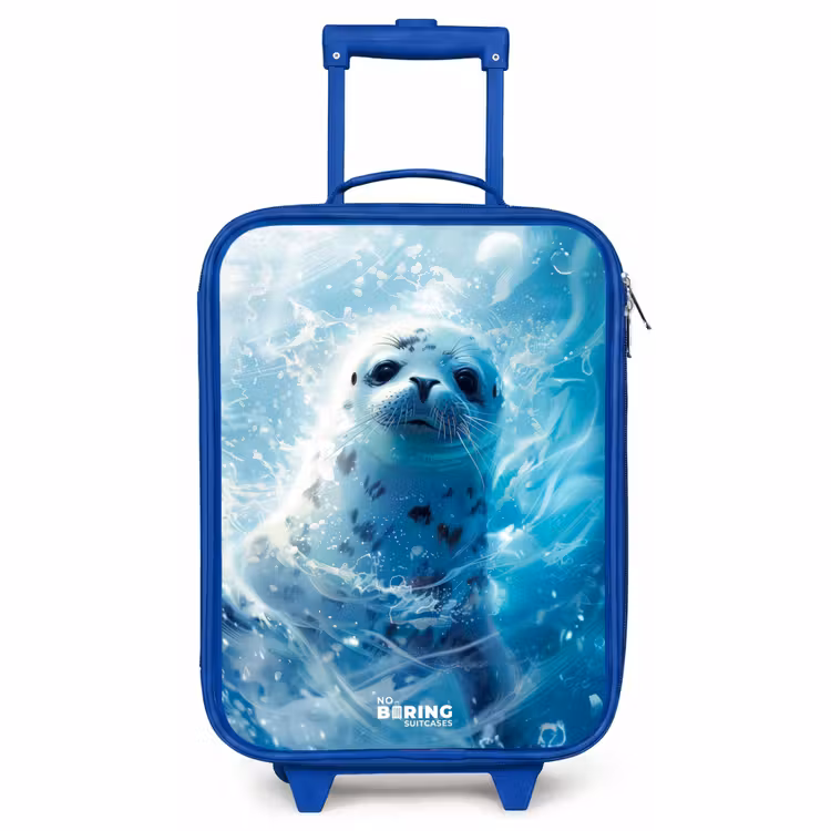 Valise enfant - Bleu - Chiot phoque dans l'eau bleue claire — 1