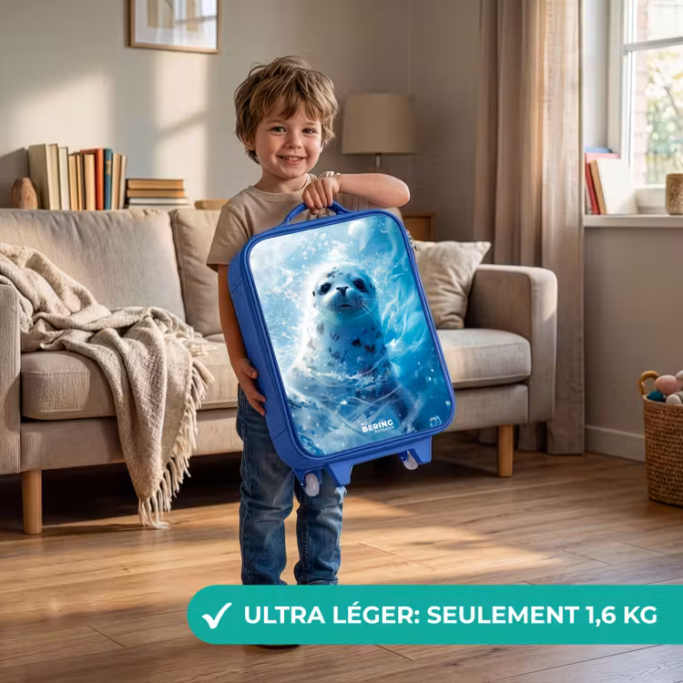 Valise enfant - Bleu - Chiot phoque dans l'eau bleue claire — 3