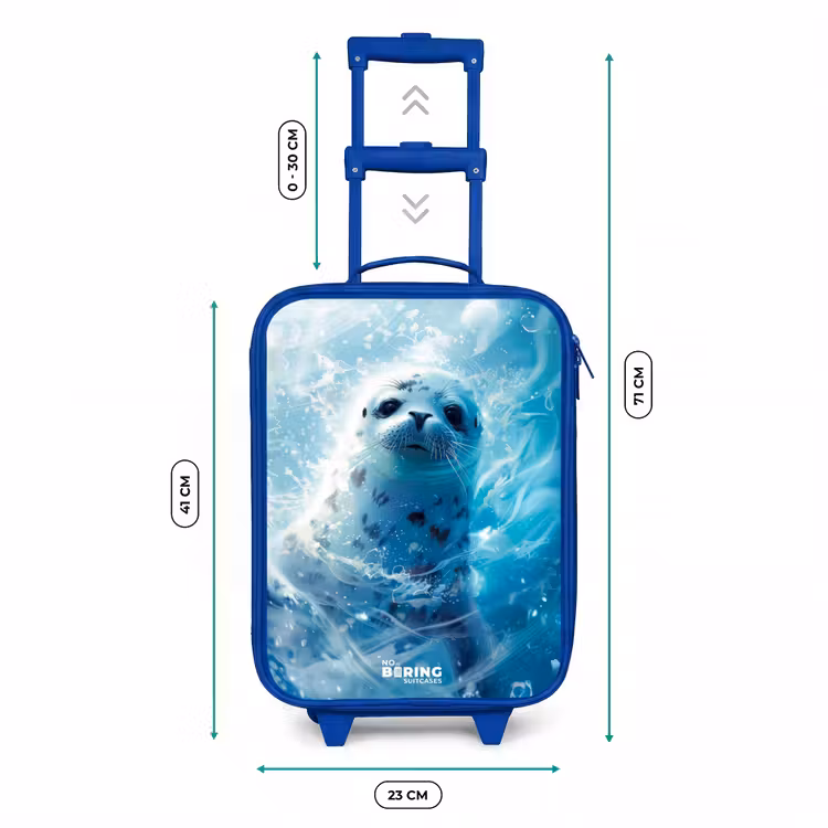 Valise enfant - Bleu - Chiot phoque dans l'eau bleue claire — 6