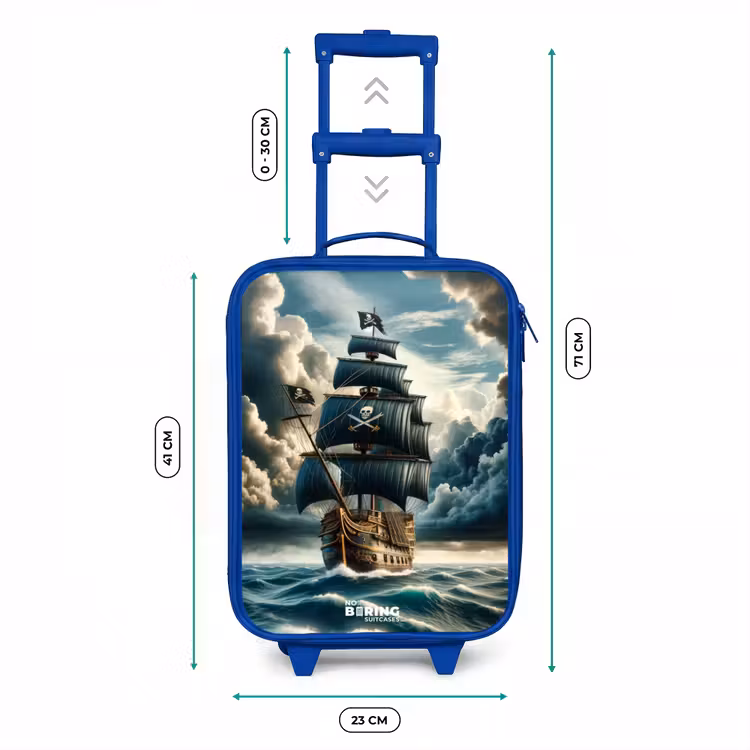 Valise enfant - Bleu - Navire pirate sur une mer déchaînée — 6