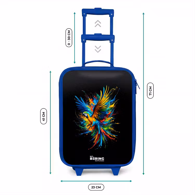 Valise enfant - Bleu - Perroquet coloré — 6