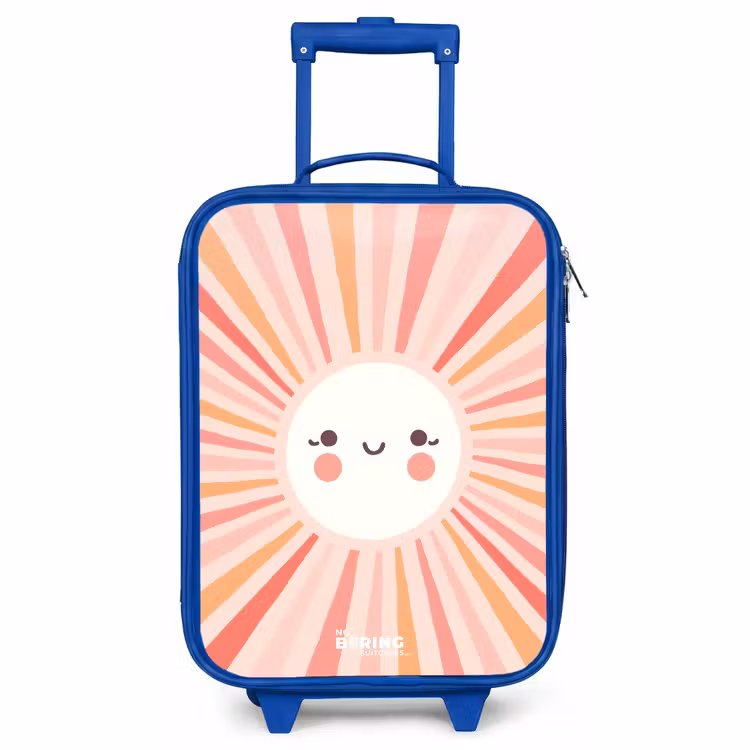 Valise enfant - Bleu - Soleil rond avec visage — 1
