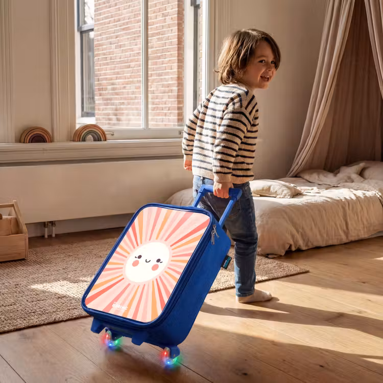 Valise enfant - Bleu - Soleil rond avec visage — 2