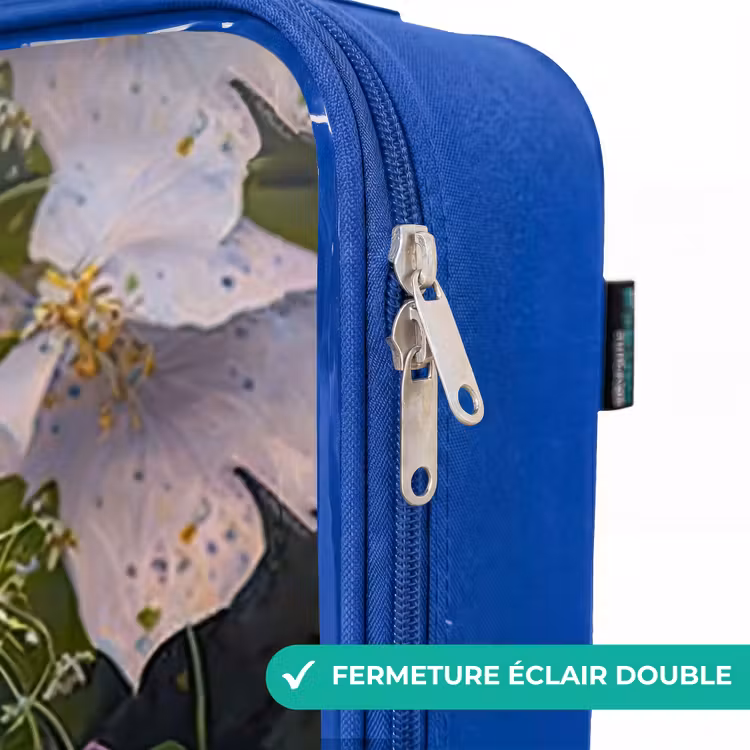Valise enfant - Bleu - Souris entourée de feuilles — 7