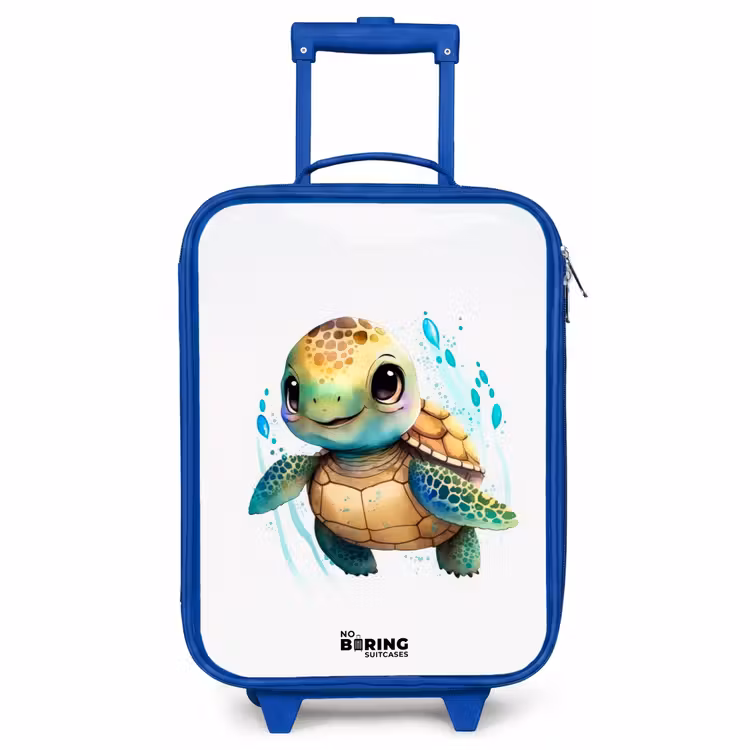 Valise enfant - Bleu - Tortue - Aquarelles - Animaux — 1