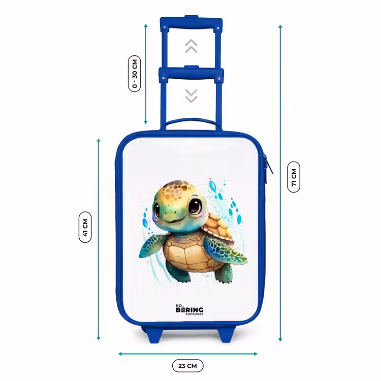 Valise enfant - Bleu - Tortue - Aquarelles - Animaux — 6