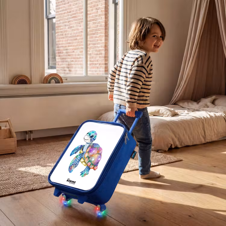 Valise enfant - Bleu - Tortue colorée en mosaïque — 2