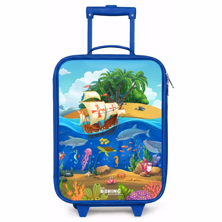 Valise enfant - Bleu - Voilier sur l'océan — 1
