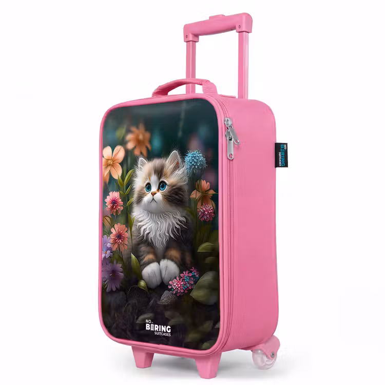 Valise enfant - Rose - Chaton parmi les fleurs — 8