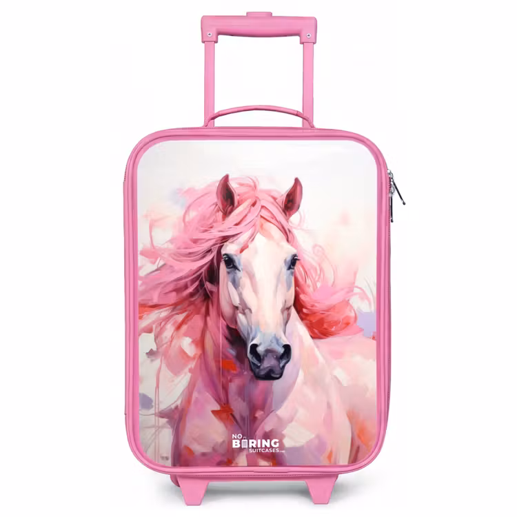 Valise enfant - Rose - Cheval dans les tons roses pastel — 1