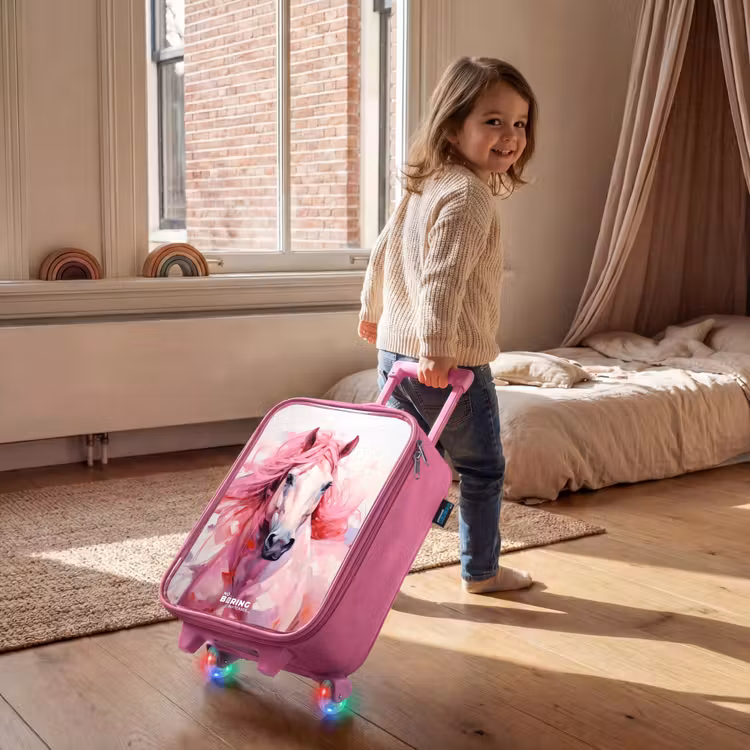 Valise enfant - Rose - Cheval dans les tons roses pastel — 2