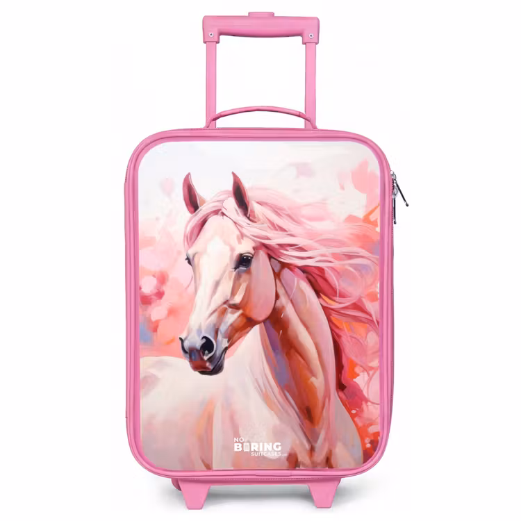 Valise enfant - Rose - Cheval rose pastel — 1