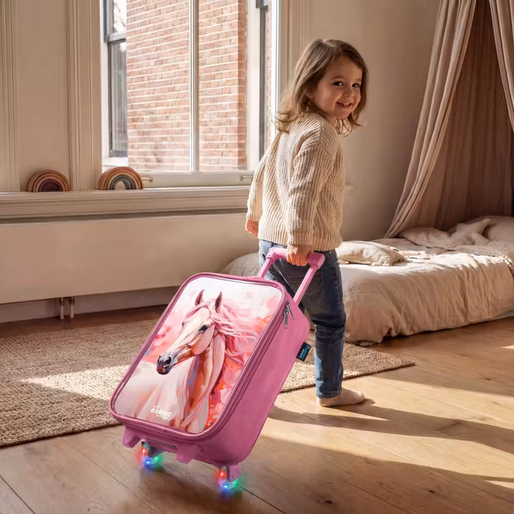 Valise enfant - Rose - Cheval rose pastel — 2