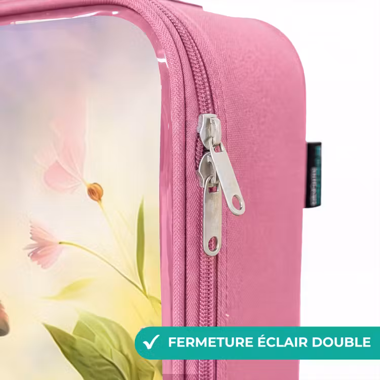Valise enfant - Rose - Chien aux yeux bleus dans un champ — 7