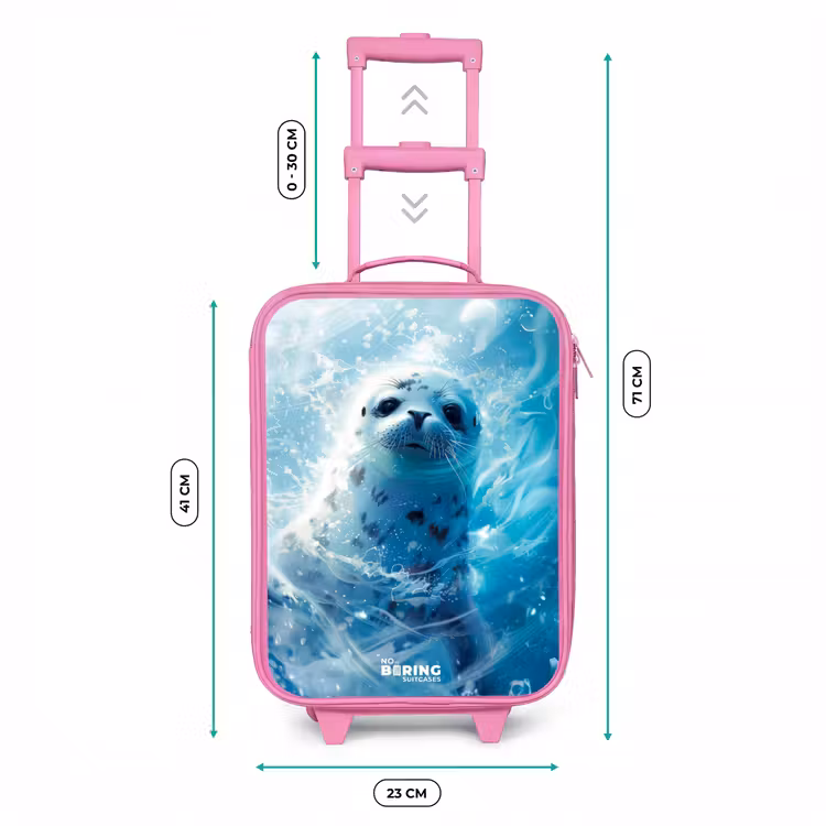 Valise enfant - Rose - Chiot phoque dans l'eau bleue claire — 6