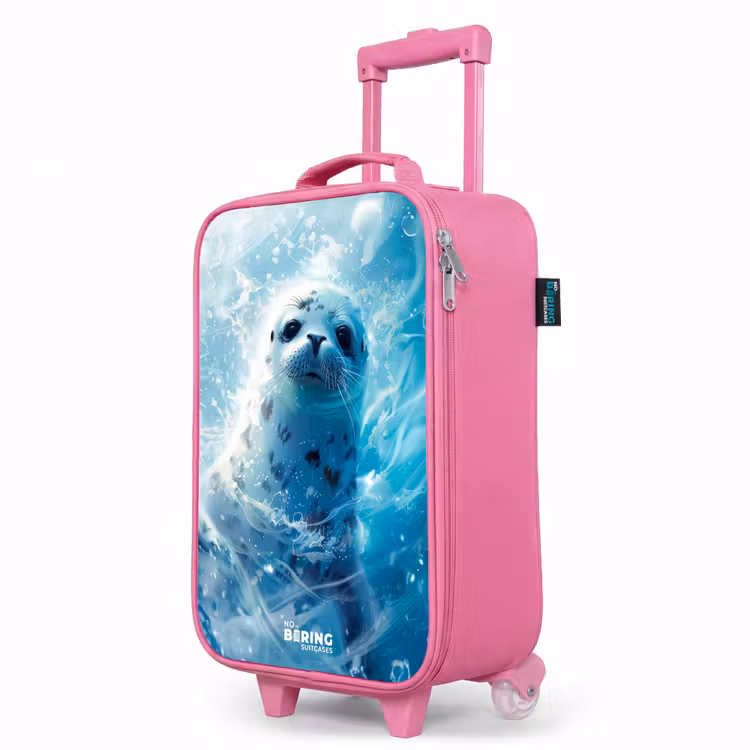 Valise enfant - Rose - Chiot phoque dans l'eau bleue claire — 8