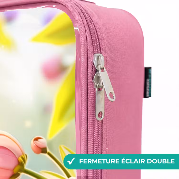 Valise enfant - Rose - Gros plan d'une abeille parmi des fleurs roses — 7