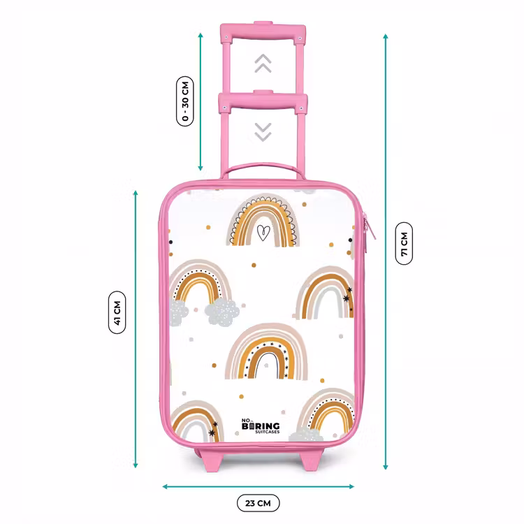 Valise enfant - Rose - Motif arc-en-ciel dans des couleurs douces — 6