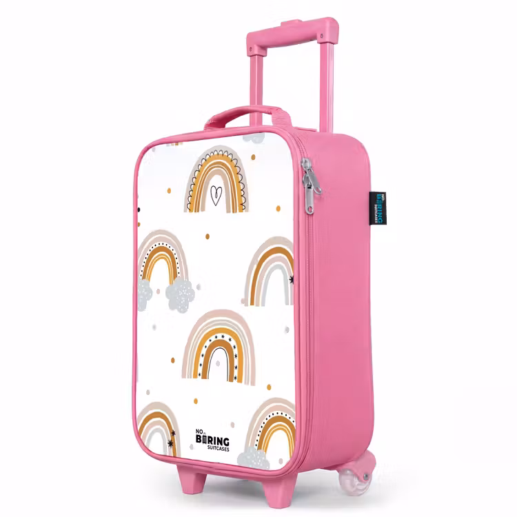 Valise enfant - Rose - Motif arc-en-ciel dans des couleurs douces — 8