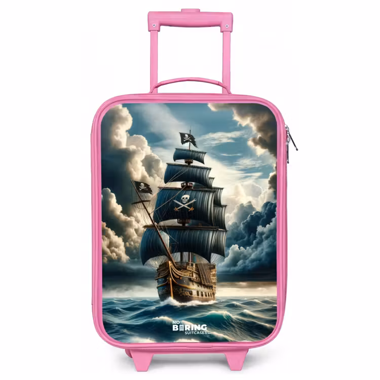 Valise enfant - Rose - Navire pirate sur une mer déchaînée — 1