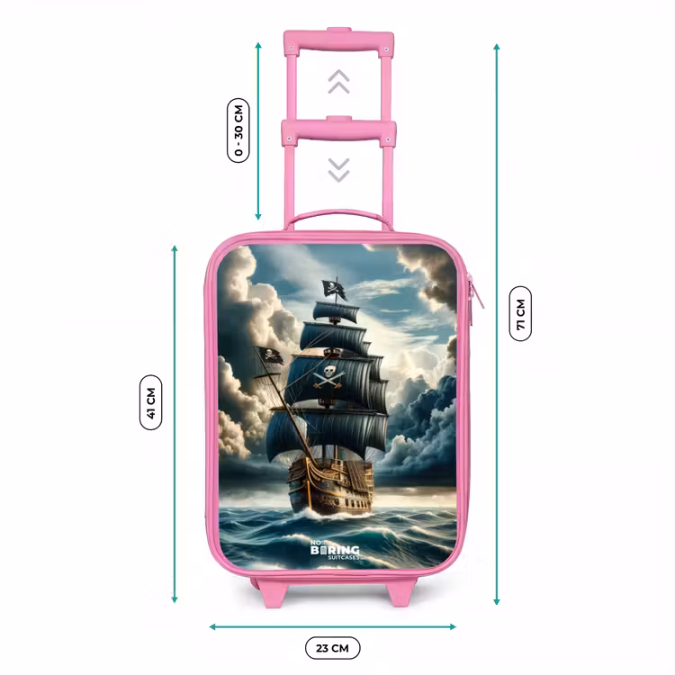 Valise enfant - Rose - Navire pirate sur une mer déchaînée — 6