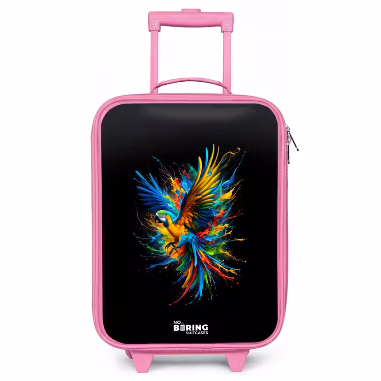 Valise enfant - Rose - Perroquet coloré — 1