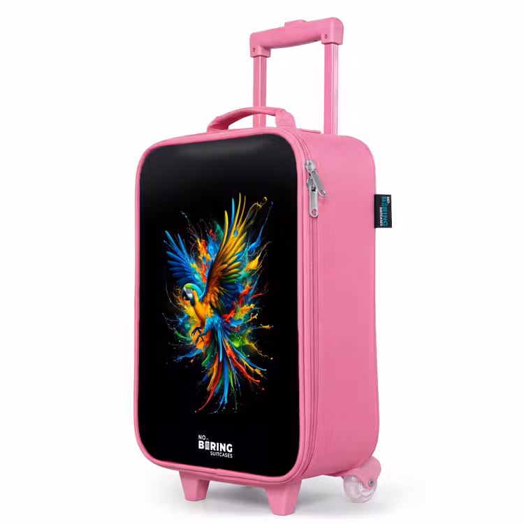 Valise enfant - Rose - Perroquet coloré — 8