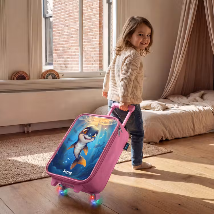 Valise enfant - Rose - Requin avec le visage dans l'eau — 2
