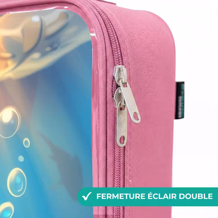 Valise enfant - Rose - Requin avec le visage dans l'eau — 7