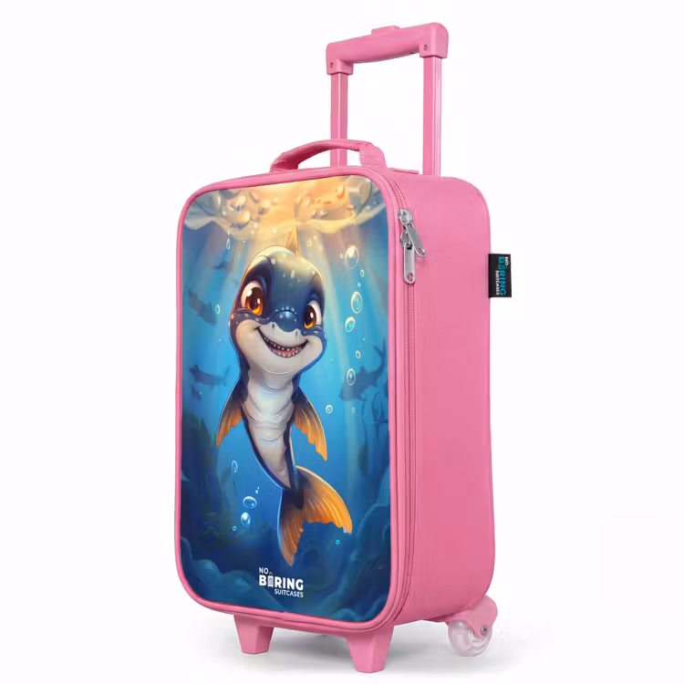 Valise enfant - Rose - Requin avec le visage dans l'eau — 8