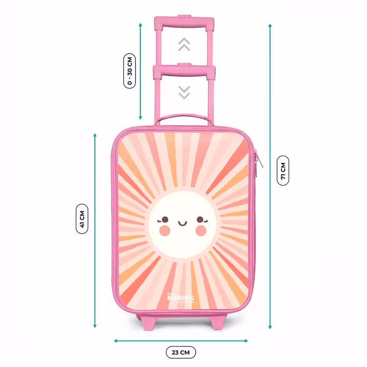 Valise enfant - Rose - Soleil rond avec visage — 6