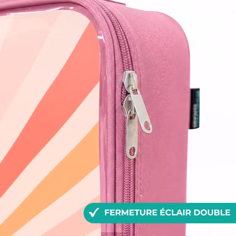 Valise enfant - Rose - Soleil rond avec visage — 7