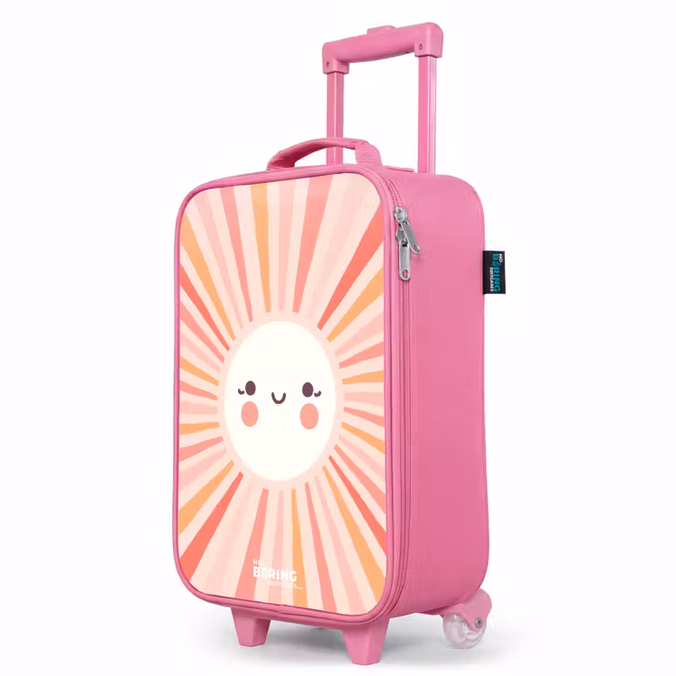 Valise enfant - Rose - Soleil rond avec visage — 8