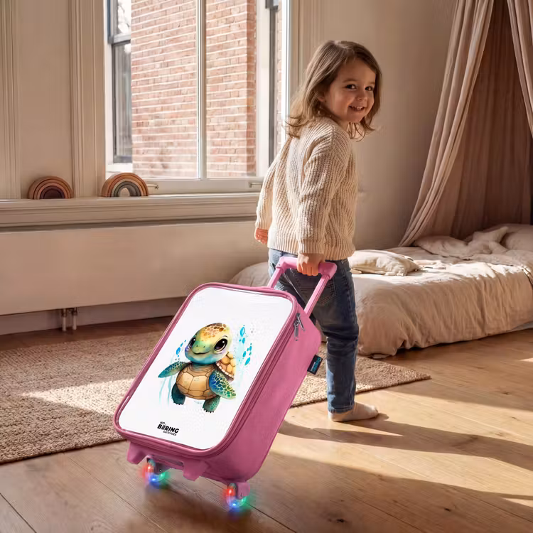 Valise enfant - Rose - Tortue - Aquarelles - Animaux — 2
