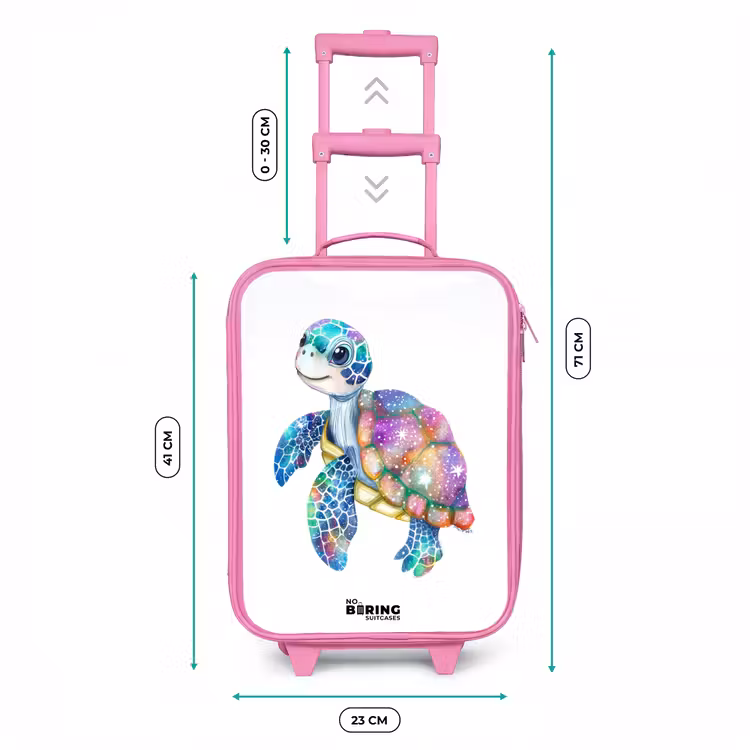 Valise enfant - Rose - Tortue colorée en mosaïque — 6