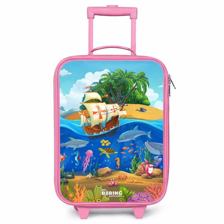 Valise enfant - Rose - Voilier sur l'océan — 1