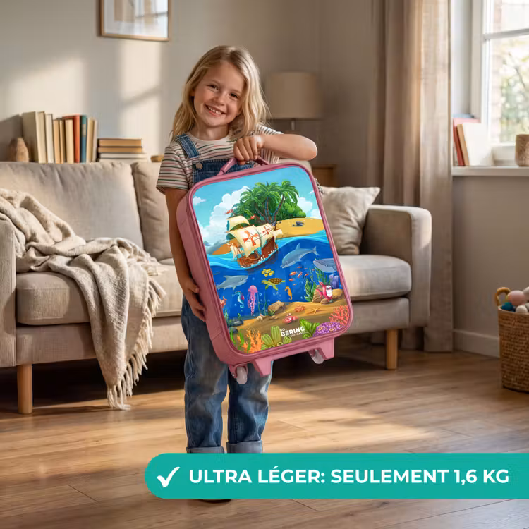 Valise enfant - Rose - Voilier sur l'océan — 3