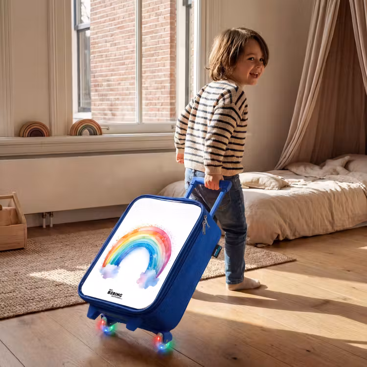 Valise enfant - Bleu - Aquarelle arc-en-ciel — 2
