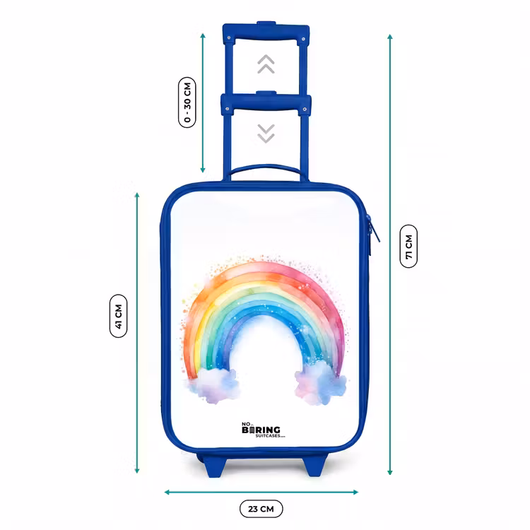 Valise enfant - Bleu - Aquarelle arc-en-ciel — 6