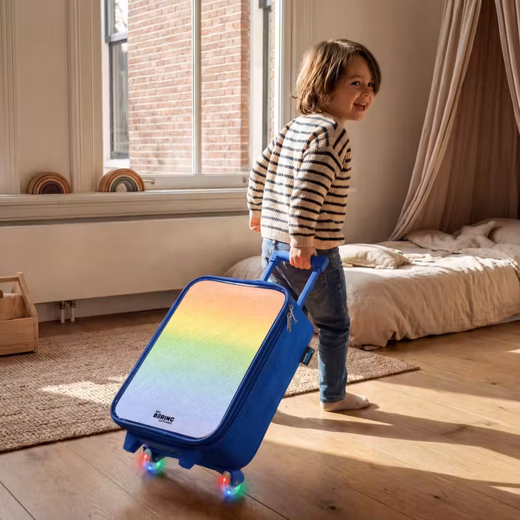 Valise enfant - Bleu - Arc-en-ciel pastel à la craie — 2