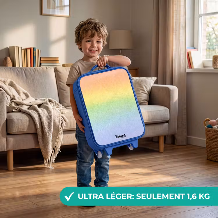 Valise enfant - Bleu - Arc-en-ciel pastel à la craie — 3